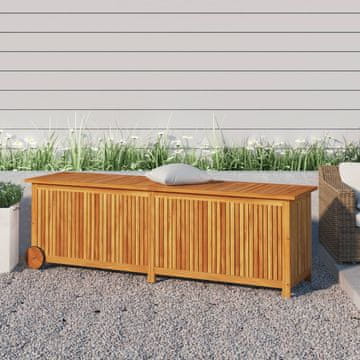 Vidaxl vidaXL Vrtna shranjevalna škatla na kolesih 150x50x58 cm masivni akacijev les