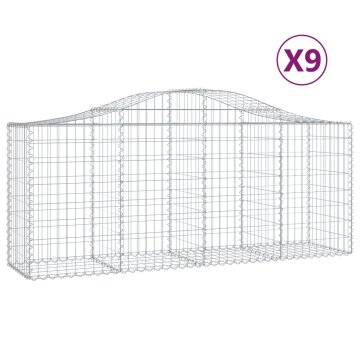Vidaxl Obokane gabion košare 9 kosov 200x50x80/100 cm cinkano železo
