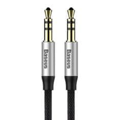 BASEUS Kabel za avdio stereo Yiven M30 AUX 3,5 mm mini jack 1,5 m – srebrno-črn