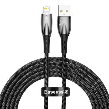 BASEUS Glimmer Series USB-A kabel za iPhone Lightning 480 Mb/s 2,4 A 2 m črn