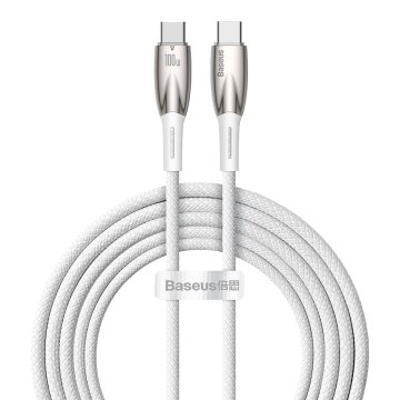 BASEUS Kabel za hitro polnjenje Glimmer Series USB-C 480 Mb/s PD 100 W 2 m bel