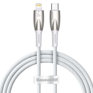 BASEUS Kabel za hitro polnjenje iPhone USB-C - Lightning 480 Mb/s PD 20 W 1 m bel