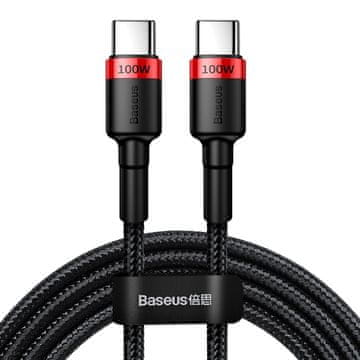 BASEUS Močan najlonski kabel USB-C PD kabel 100W 20V 5A 2m črn