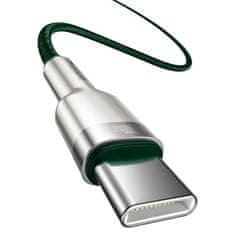 BASEUS BASEUS CAFULE KOVINSKI PODATKOVNI KABEL USB TYPE C - USB TYPE C 100 W (20 V / 5 A) POWER DELIVERY 2 M ZELENA (CATJK-D06)