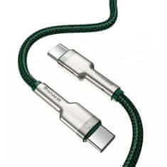 BASEUS baseus cafule kovinski podatkovni kabel usb type c - usb type c 100 w (20 v / 5 a) power delivery 2 m zelena (catjk-d06)