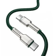 BASEUS BASEUS CAFULE KOVINSKI PODATKOVNI KABEL USB TYPE C - USB TYPE C 100 W (20 V / 5 A) POWER DELIVERY 2 M ZELENA (CATJK-D06)