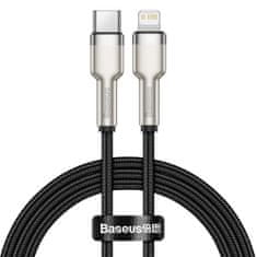 BASEUS baseus cafule kovinski podatkovni kabel usb type c - lightning 20 w power delivery 1 m črn (catljk-a01)