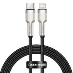 BASEUS Kabel za iPhone USB-C - Lightning Cafule Metal Data Power Delivery 20W 1m - črn