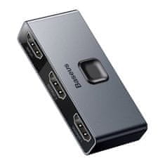 BASEUS Spletnik HDMI 2x HDMI 4K 30 Hz dvosmeren siv