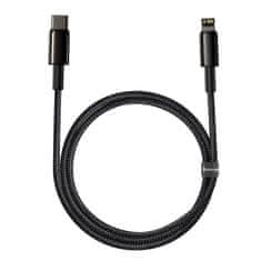 BASEUS Kabel za iPhone USB-C - Lightning hitro polnjenje 20 W 1 m - črn