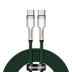 BASEUS BASEUS CAFULE KOVINSKI PODATKOVNI KABEL USB TYPE C - USB TYPE C 100 W (20 V / 5 A) POWER DELIVERY 2 M ZELENA (CATJK-D06)