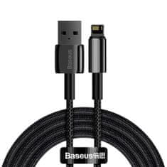 BASEUS Močan pleten kabel USB Iphone Lightning 2,4 A 2 m črn
