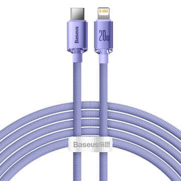 BASEUS Kabel za hitro polnjenje in prenos podatkov USB-C Iphone Lightning 20W 2m vijoličen