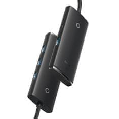 BASEUS BASEUS LITE SERIES HUB ADAPTER USB TYPE C - 4X USB 3.0 1M ČRN (WKQX030401)