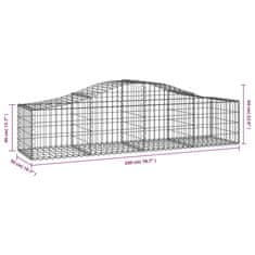 Vidaxl Obokane gabion košare 7 kosov 200x50x40/60 cm pocinkano železo