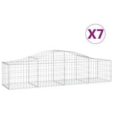 Vidaxl Obokane gabion košare 7 kosov 200x50x40/60 cm pocinkano železo