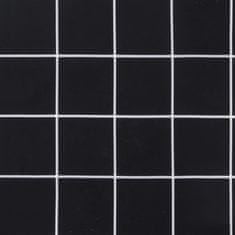 Vidaxl Blazine za vrtne stole 4 kosi črne karo 50x50x3 cm tkanina