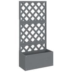 Vidaxl Cvetlično korito z mrežo 2 kosa sive barve 65x33x135 cm WPC