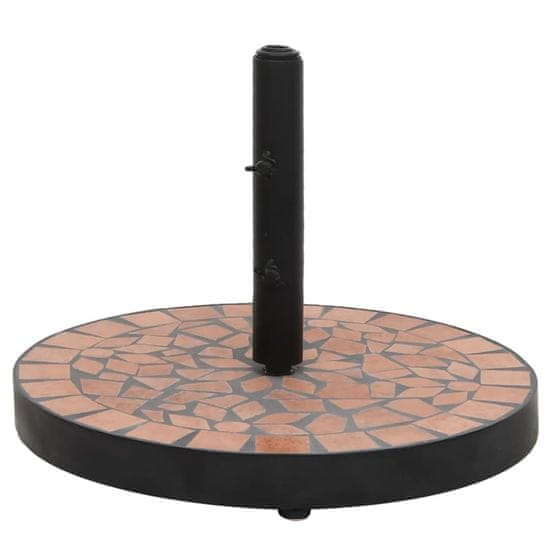 Vidaxl Podstavek za senčnik terakota okrogel 12 kg