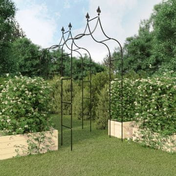 Vidaxl vidaXL Vrtne pergole, 2 kosa, črne, 120x38x260 cm, jeklo