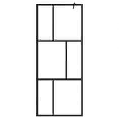 Vidaxl Pregrada za tuš s polico črna 80x195 cm ESG steklo in aluminij