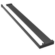 Vidaxl Pregrada za tuš s polico črna 90x195 cm ESG steklo in aluminij