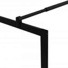 Vidaxl Pregrada za tuš s polico črna 80x195 cm ESG steklo in aluminij