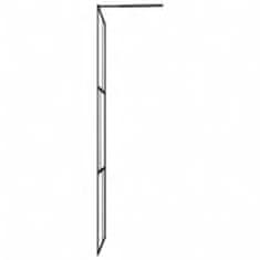Vidaxl Pregrada za tuš s polico črna 80x195 cm ESG steklo in aluminij