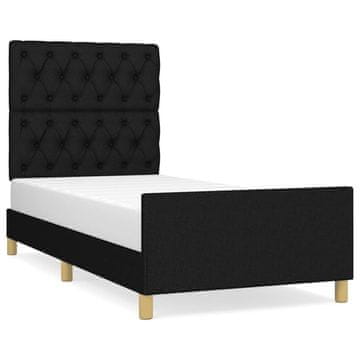 Vidaxl posteljni okvir brez vzmetnice Črna 80x200cm Tkanina