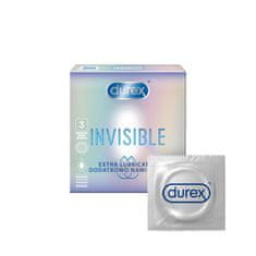 Durex Invisible Extra Lubricated kondomi, 3 kosi