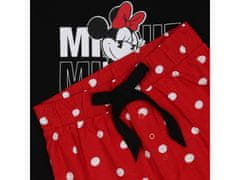 Disney Minnie Miška Disney Bombažna ženska pižama s kratkimi rokavi Črno-rdeča s pikami L