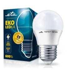 ETA LED žarnica E27, 7 W, hladno bela, 6500K, 600 lm, 5 kos