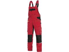CXS Delovne hlače z oprsnikom, CXS STRETCH, moške, raztegljive, rdeče-črne 