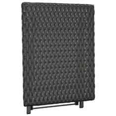 Vidaxl Zložljiva miza črna 45x35x32 cm poli ratan