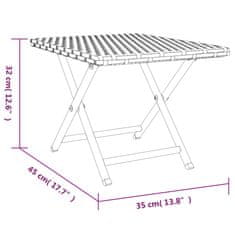 Vidaxl Zložljiva miza siva 45x35x32 cm poli ratan