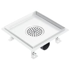 Vidaxl Kanaleta za tuš z vzorcem 23x23 cm nerjaveče jeklo