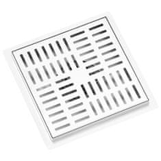Vidaxl Kanaleta za tuš z vzorcem 23x23 cm nerjaveče jeklo