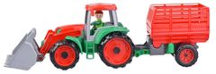 LENA Truxx Traktor s prikolico za seno, dekorativni karton