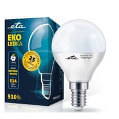 ETA LED žarnica E14, 6 W, nevtralno bela, 4000K, 510 lm, 5 kos