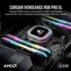 Corsair DDR4 32GB (2x16GB) Vengeance RGB PRO SL DIMM 3200MHz CL16 črna