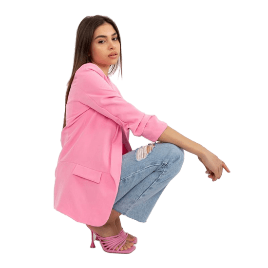 ITALY MODA Ženska jakna s 3/4 rokavi ADELA pink DHJ-MA-7684.15P_395207