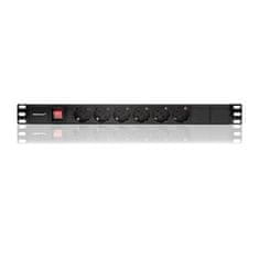 Qoltec PDU podaljšek za 19'' RACK | 1U | 16A | 6xSCHUKO | 2m
