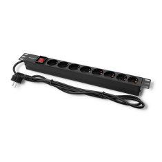 Qoltec PDU podaljšek za 19'' RACK | 1U | 16A | 8xSCHUKO | 2m