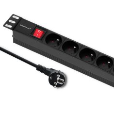 Qoltec PDU podaljšek za 19'' RACK | 1U | 16A | 8xFRENCH | 2m