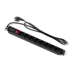 Qoltec PDU podaljšek za 19'' RACK | 1U | 16A | 8xFRENCH | 2m