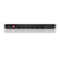Qoltec PDU podaljšek za 19'' RACK | 1U | 16A | 6xFRENCH | 2m