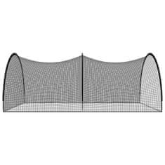 Vidaxl Kletka z mrežo za baseball črna 500x400x250 cm poliester