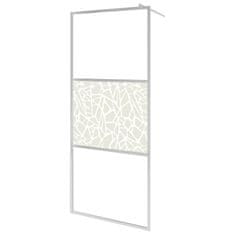 Vidaxl Pregrada za tuš s polico krom 80x195 cm ESG steklo in aluminij