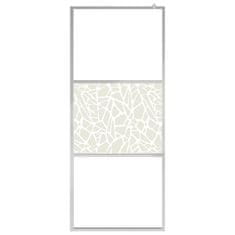 Vidaxl Pregrada za tuš s polico krom 80x195 cm ESG steklo in aluminij