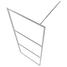 Vidaxl Pregrada za tuš s polico krom 80x195 cm ESG steklo in aluminij